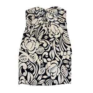 Y2K Lauren Ralph Lauren 100% Silk Corset Strapless Mini Dress Size 14 Boning